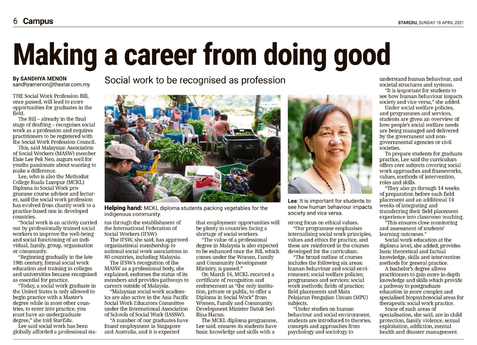 Making a career from doing good